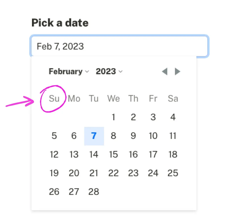 réglage du calendrier sur Tally