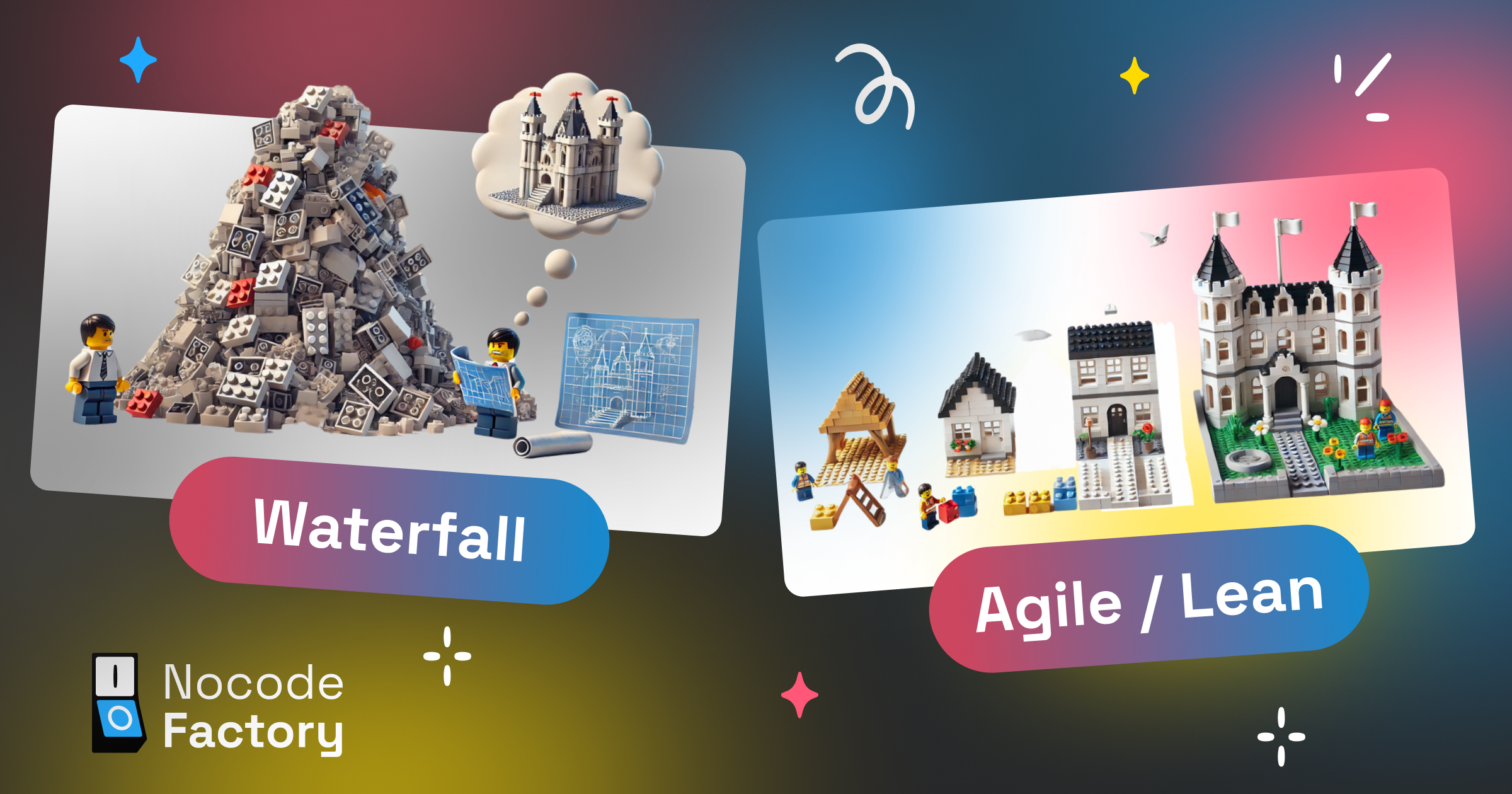 Comparaison visuelle méthodes Cascade et Agile