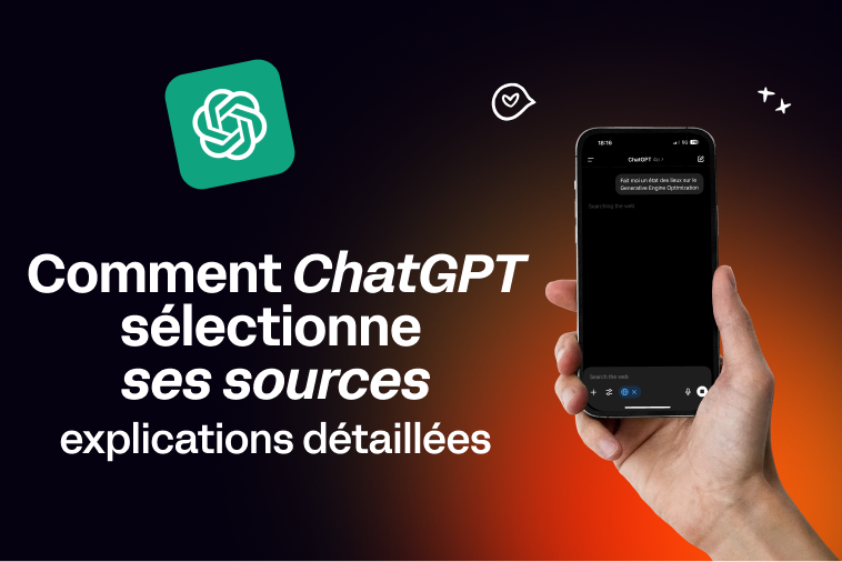 Illustration du fonctionnement de ChatGPT dans la sélection et la synthèse des sources web.