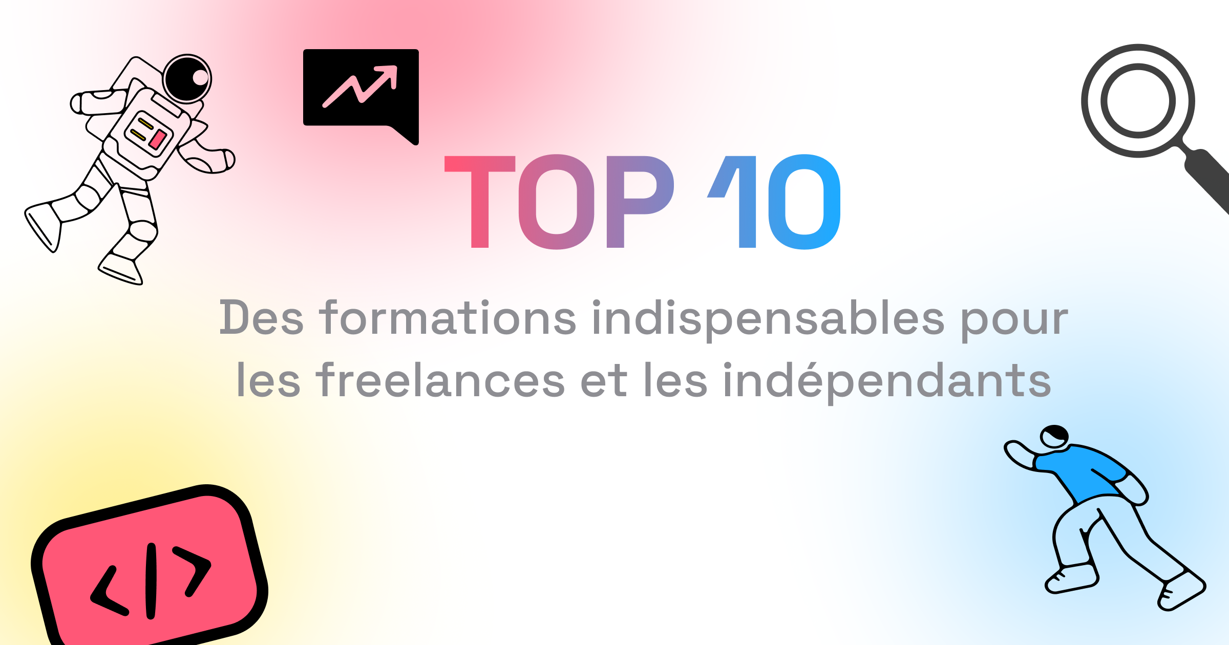 Freelance en formation avec écrans de cours en ligne