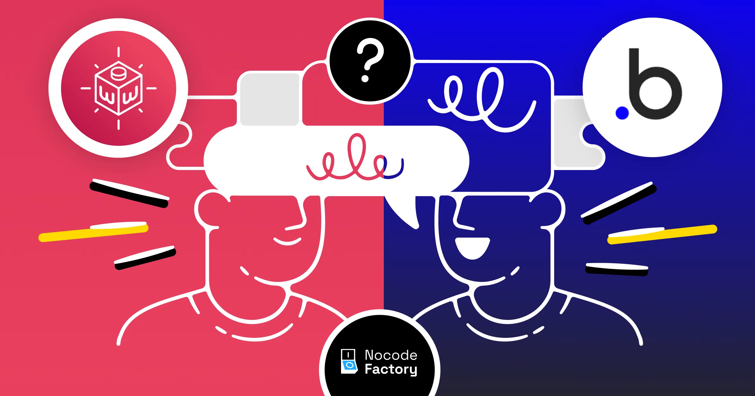 Comparaison illustrée des modèles de tarification de Bubble et WeWeb pour les applications web.