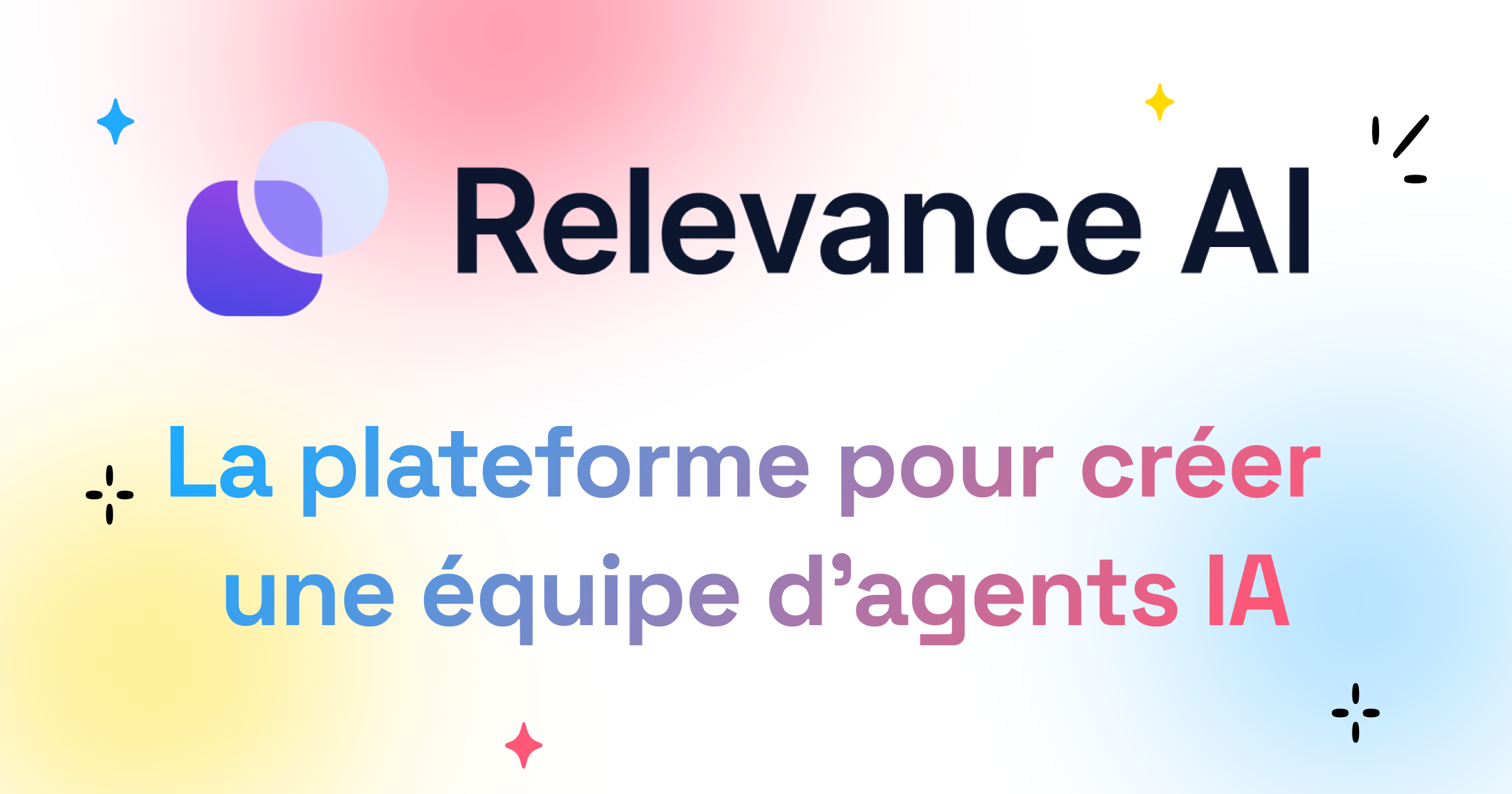 Interface de Relevance AI présentant la création et gestion d'équipes d'agents IA collaboratifs pour l'automatisation d'entreprise