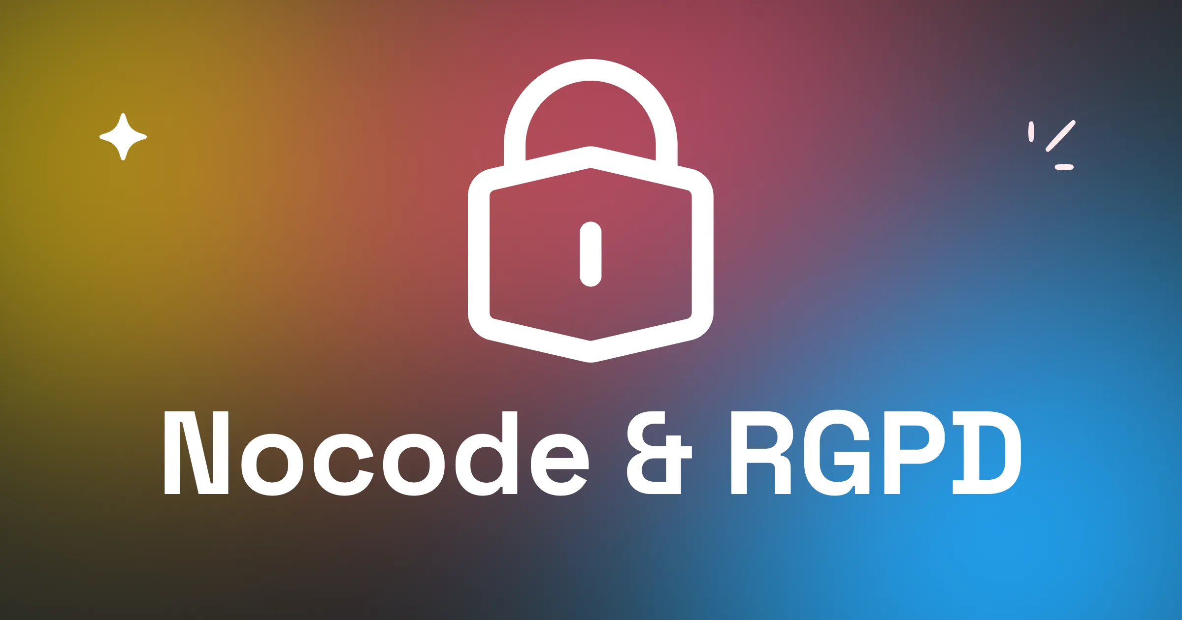 Illustration représentant la relation entre le RGPD et les outils no-code avec symboles de protection des données et interfaces utilisateurs