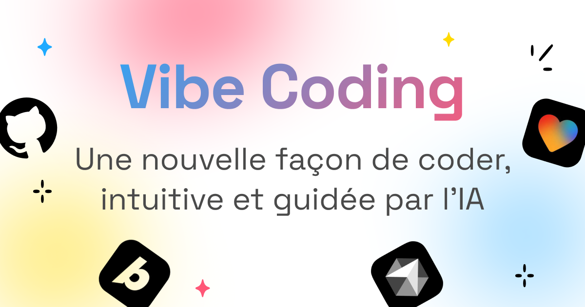 Schéma du Vibe Coding montrant un développeur travaillant avec l'IA pour coder de manière intuitive avec des workflows simplifiés