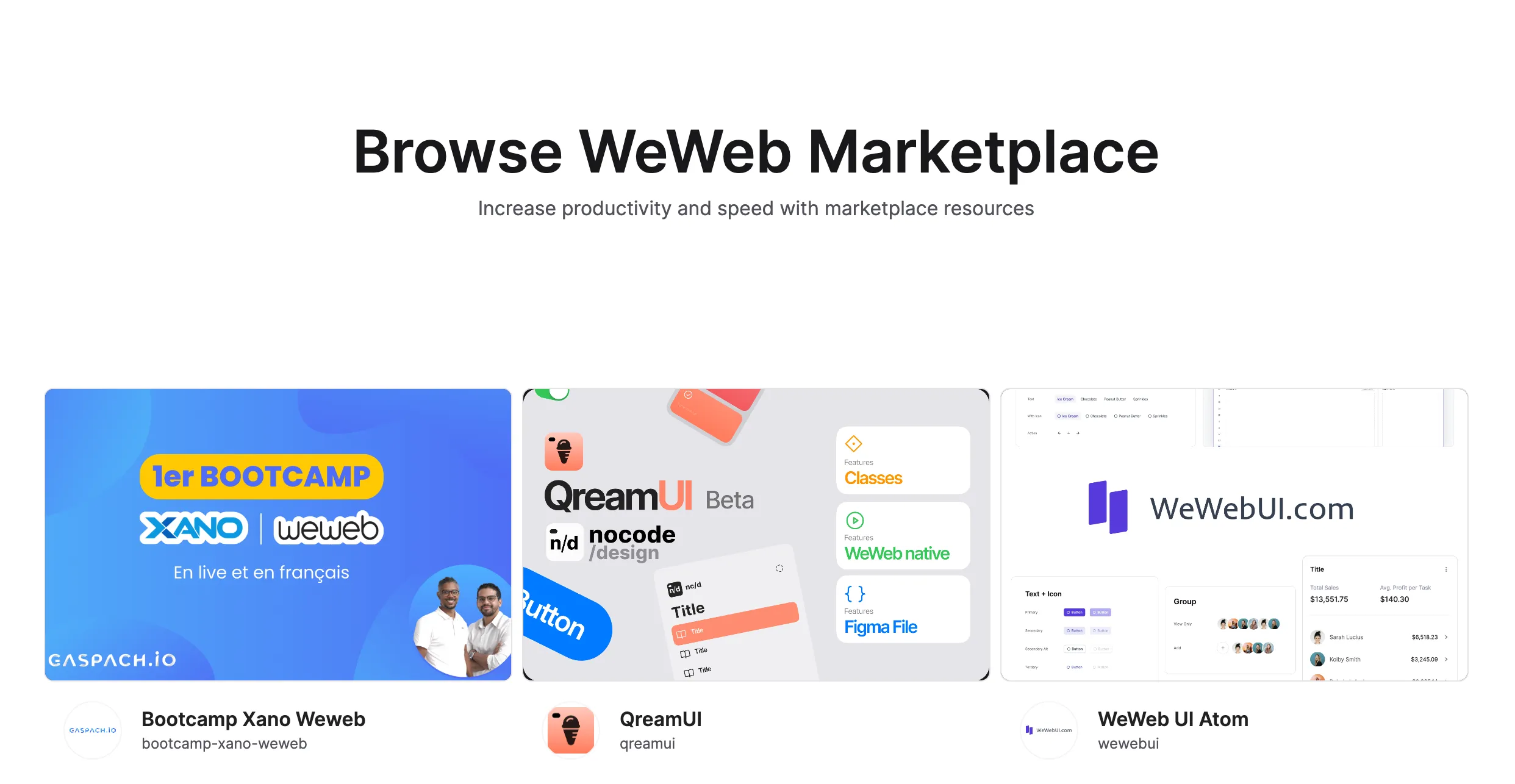 WeWeb Marketplace