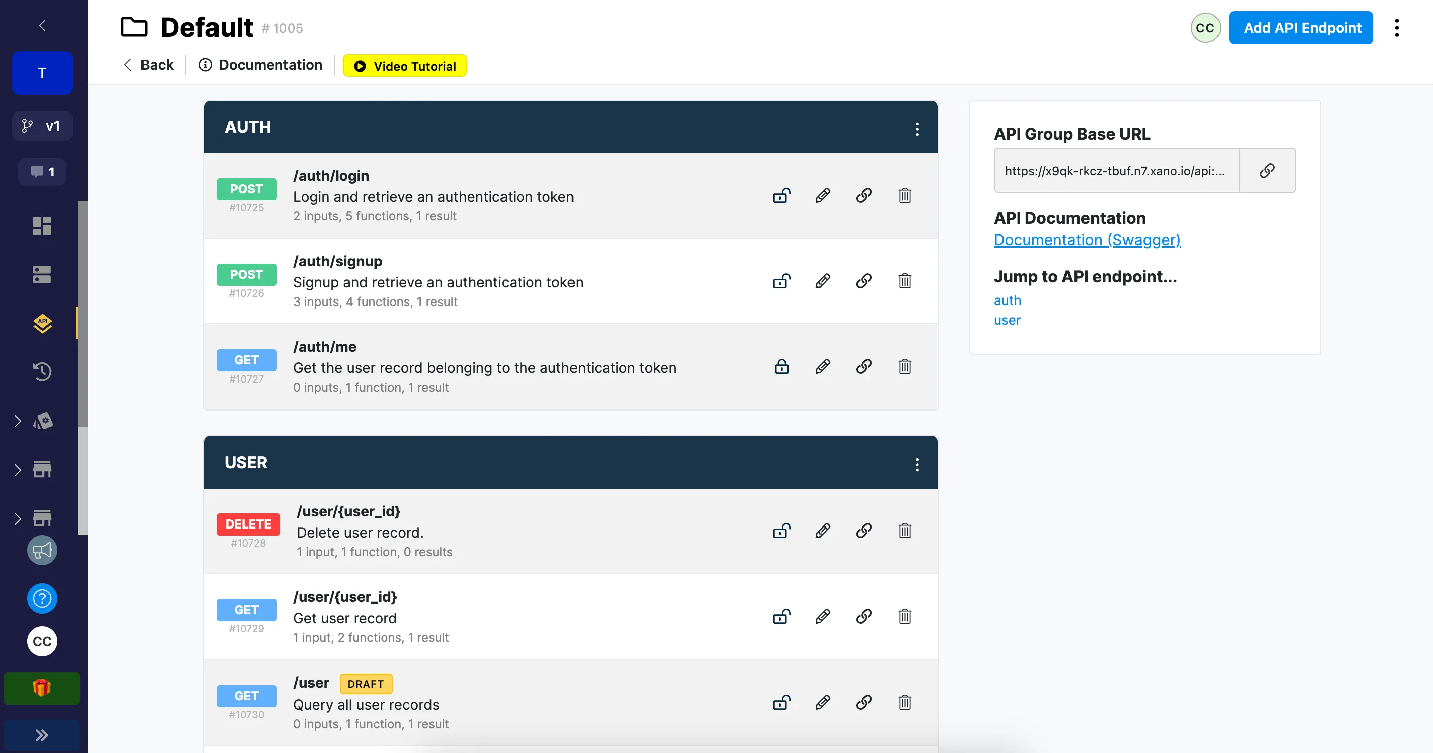 Nocode backend Xano api builder