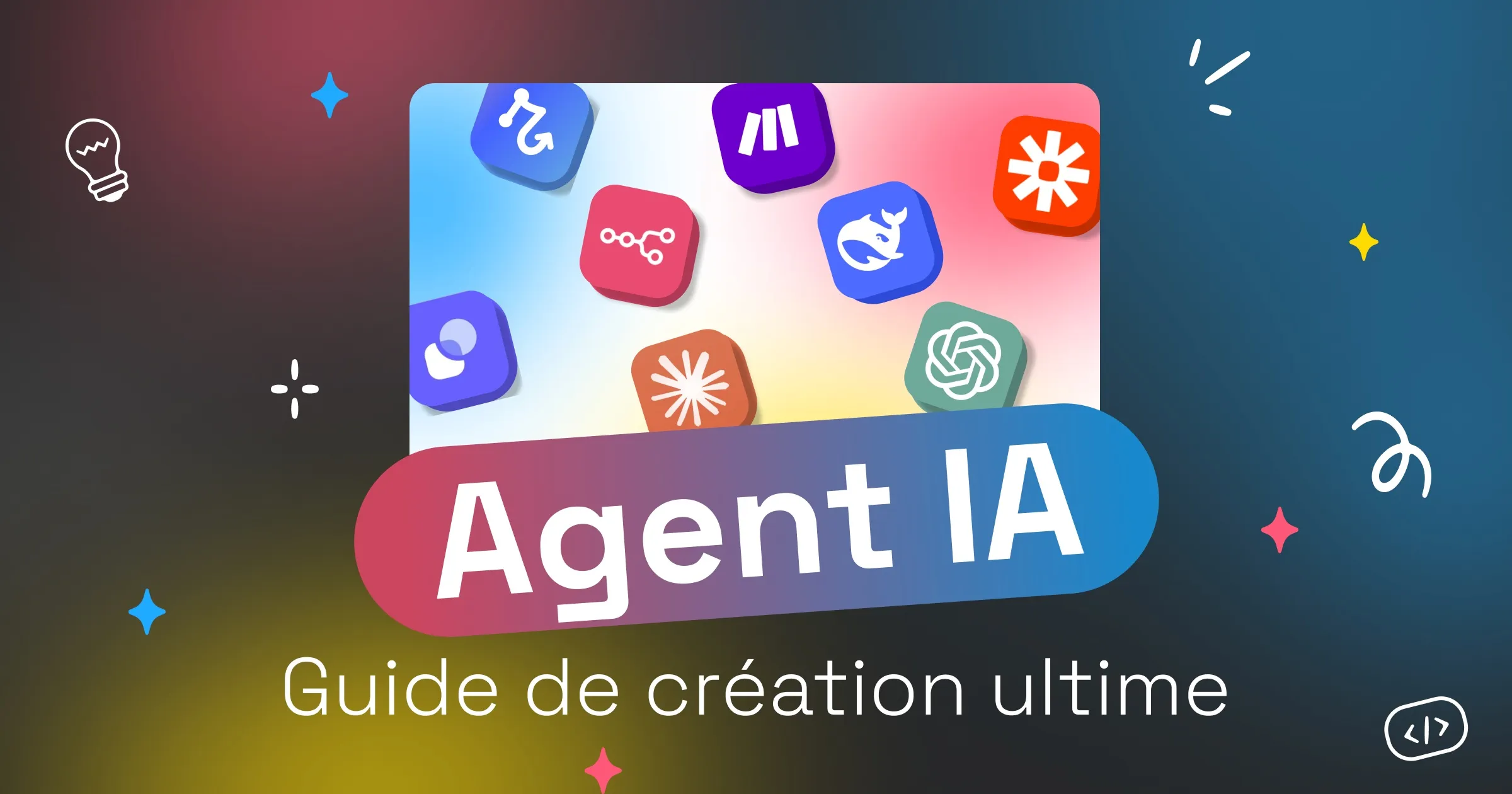 Infographie représentant les étapes clés de la création et de l'architecture d'un agent IA.