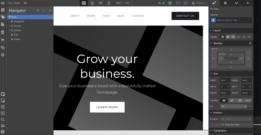 interface Webflow