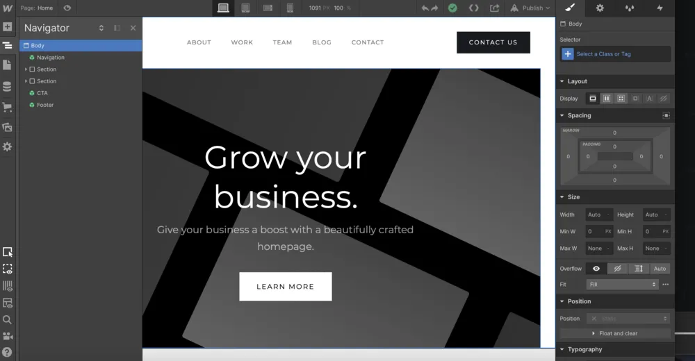 interface Webflow