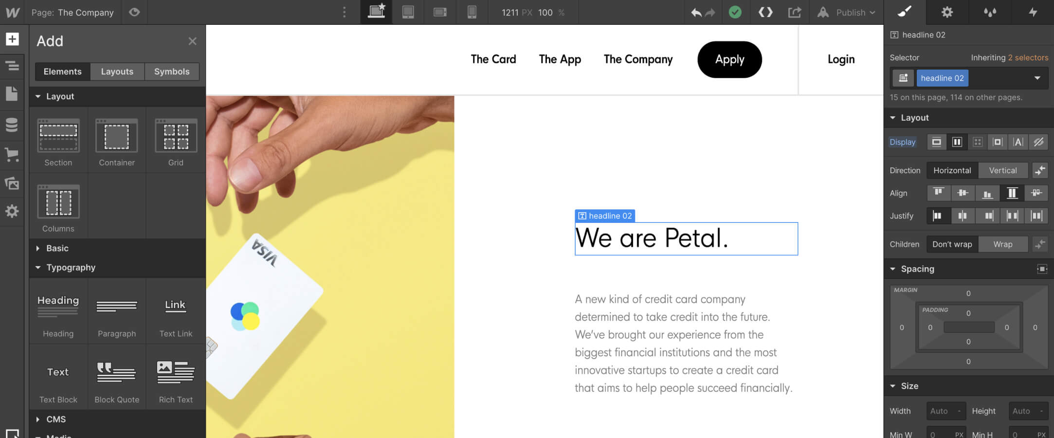 interface Webflow