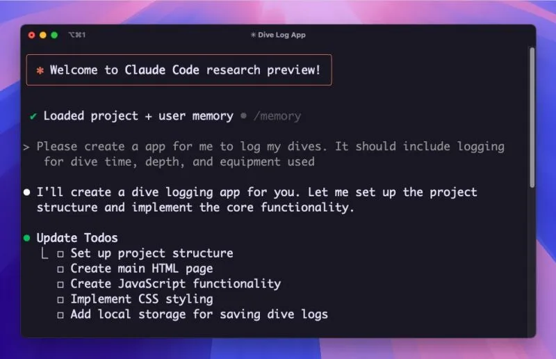 Claude Code vibe coding screenshot