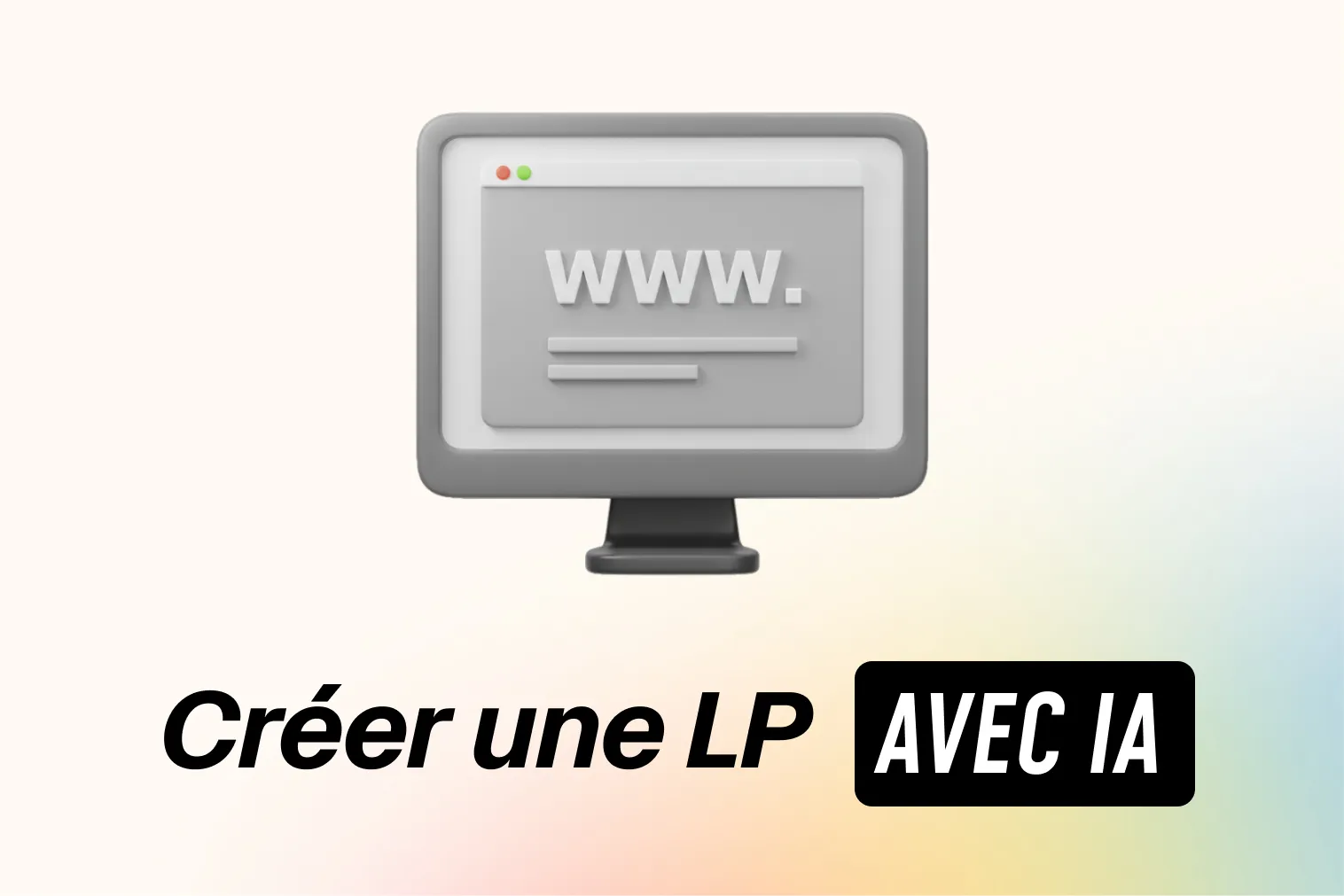 miniature avec écrit dessus : "Créer une landing page avec l'IA"