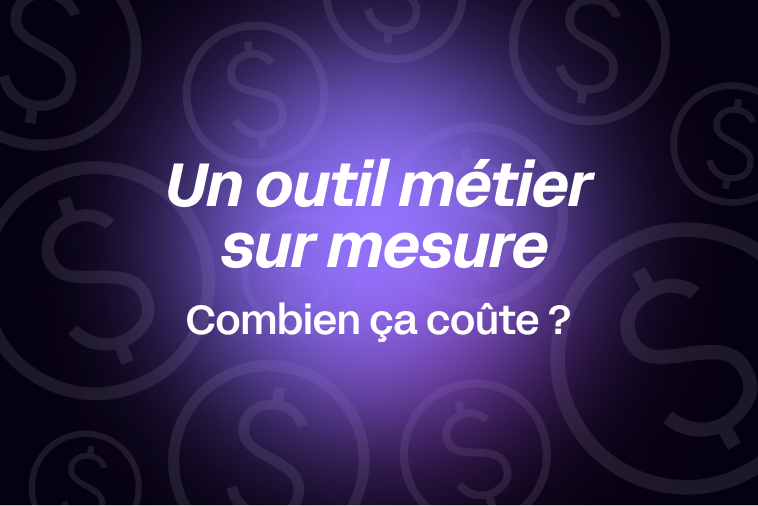 miniature avec écrit dessus : "Coût développement outils métier sur mesurer"