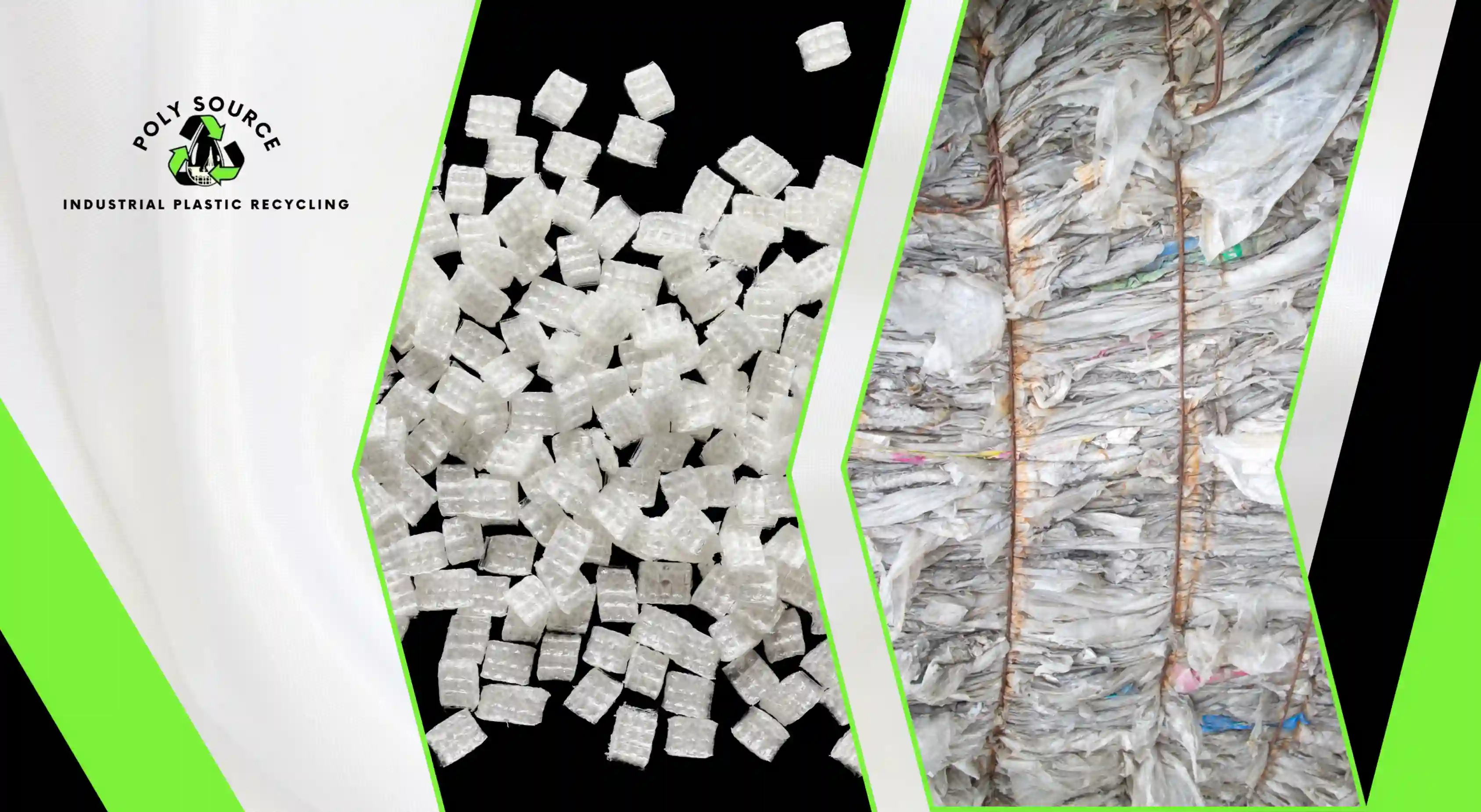 Recycled plastic pellets and baled BOPP film scrap for industrial plastic recycling