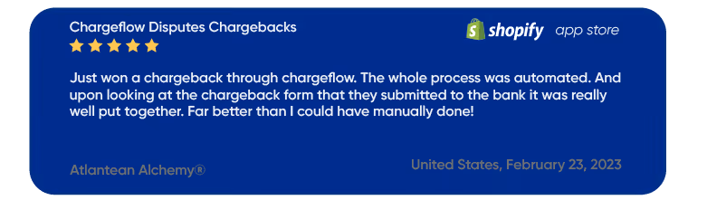5 star rating of Chargeflow in Chargeback Management