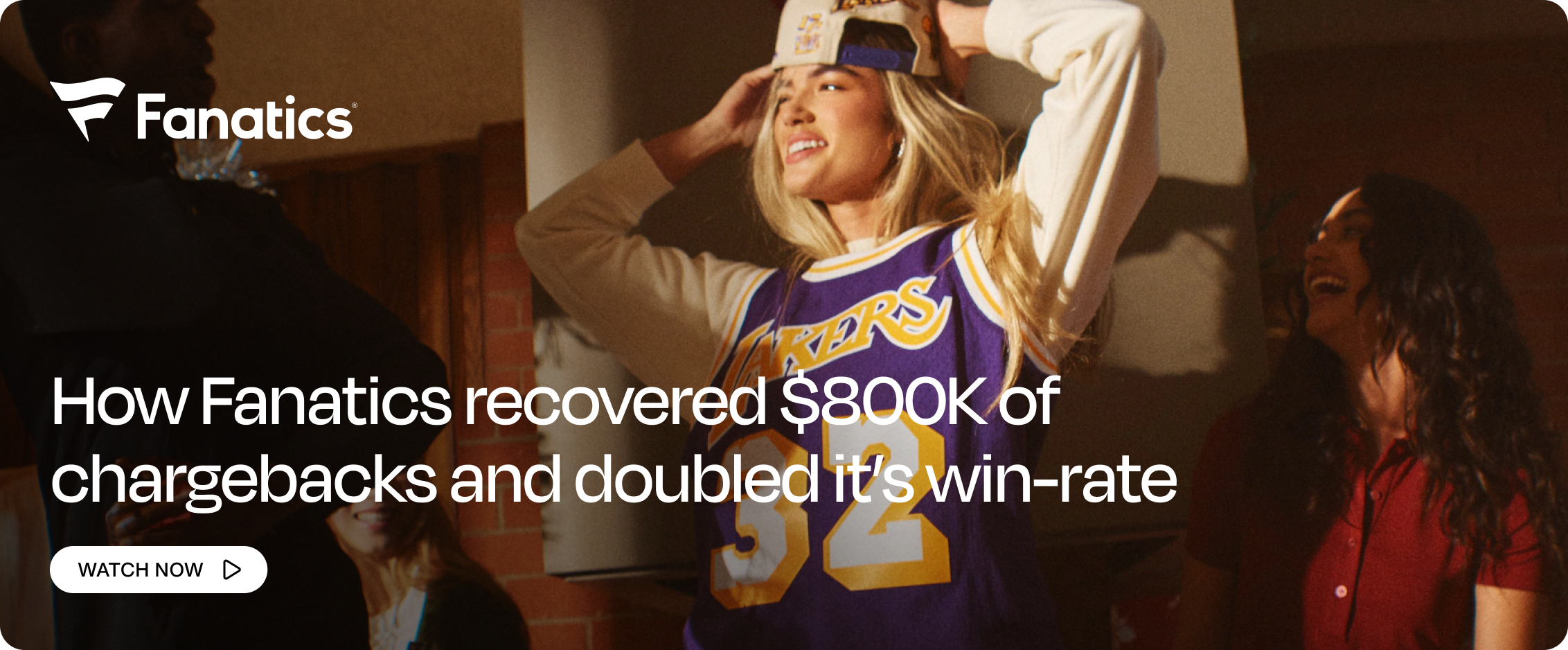 Fanatics case study callout - how Chargeflow recovered $800k of chargebacks and doubled it's win rate