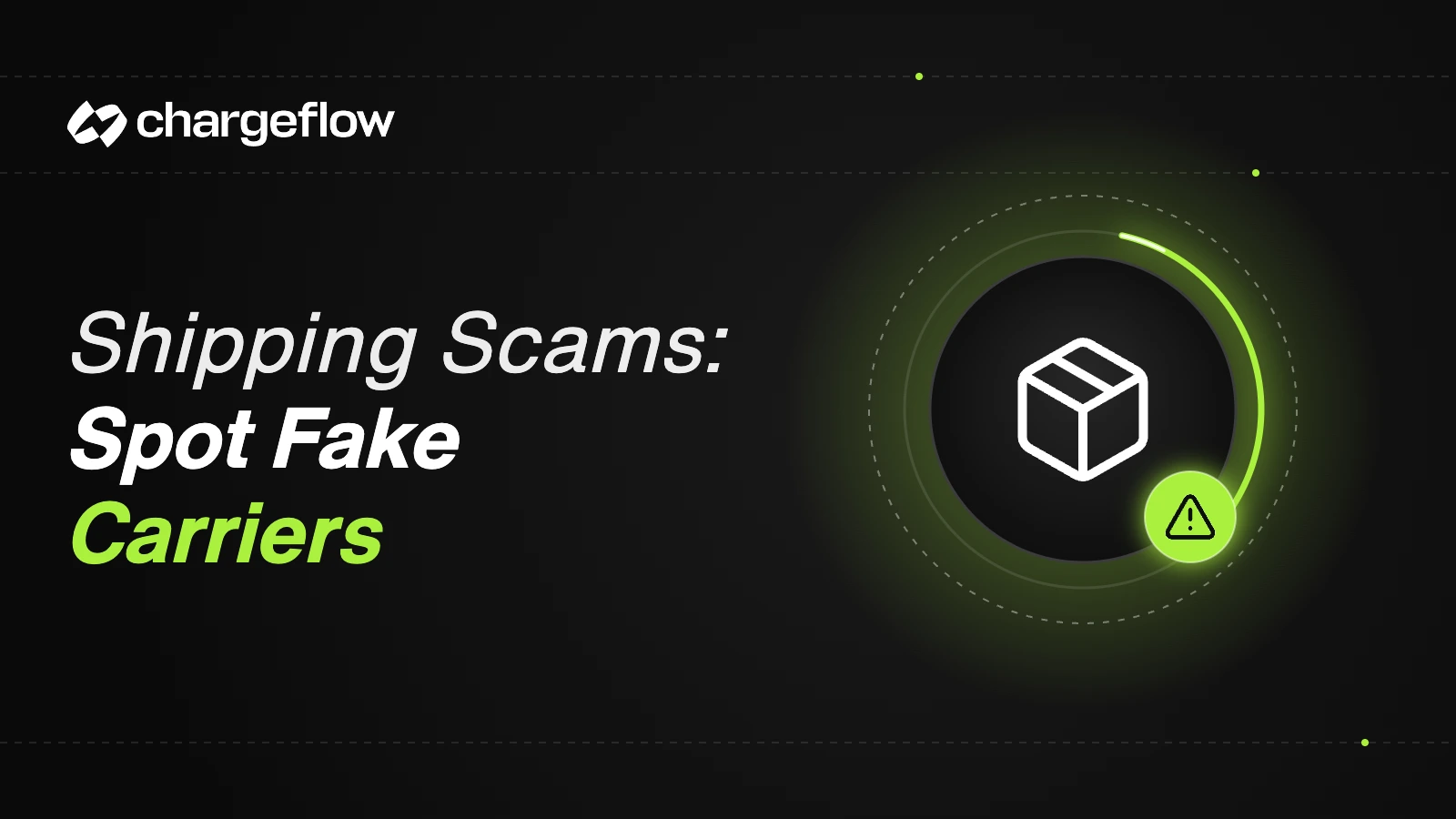 Shipping scams and fake carriers, package icon