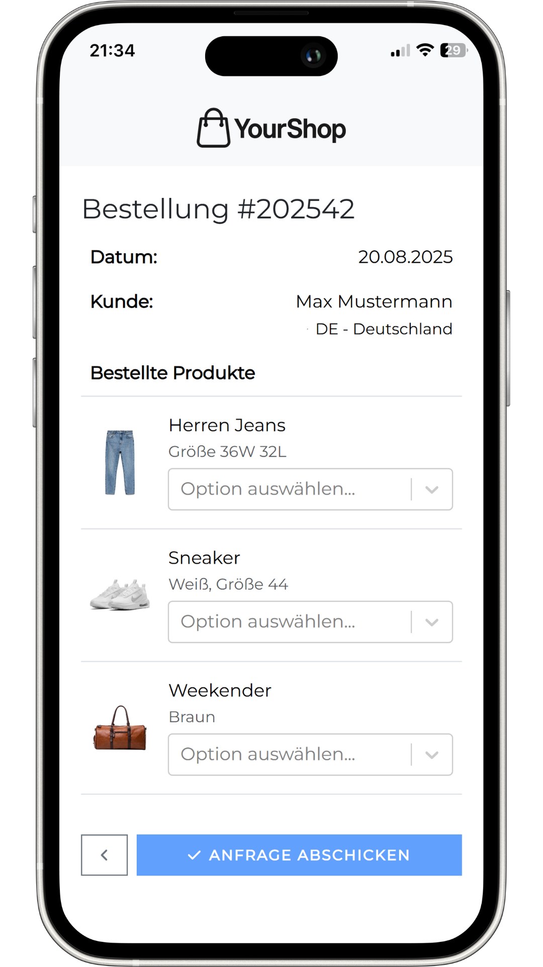 Omnia Portal auf dem Smartphone