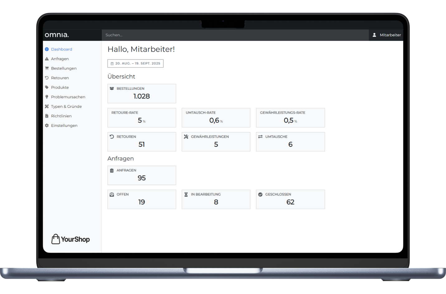 Omnia Portal auf dem MacBook
