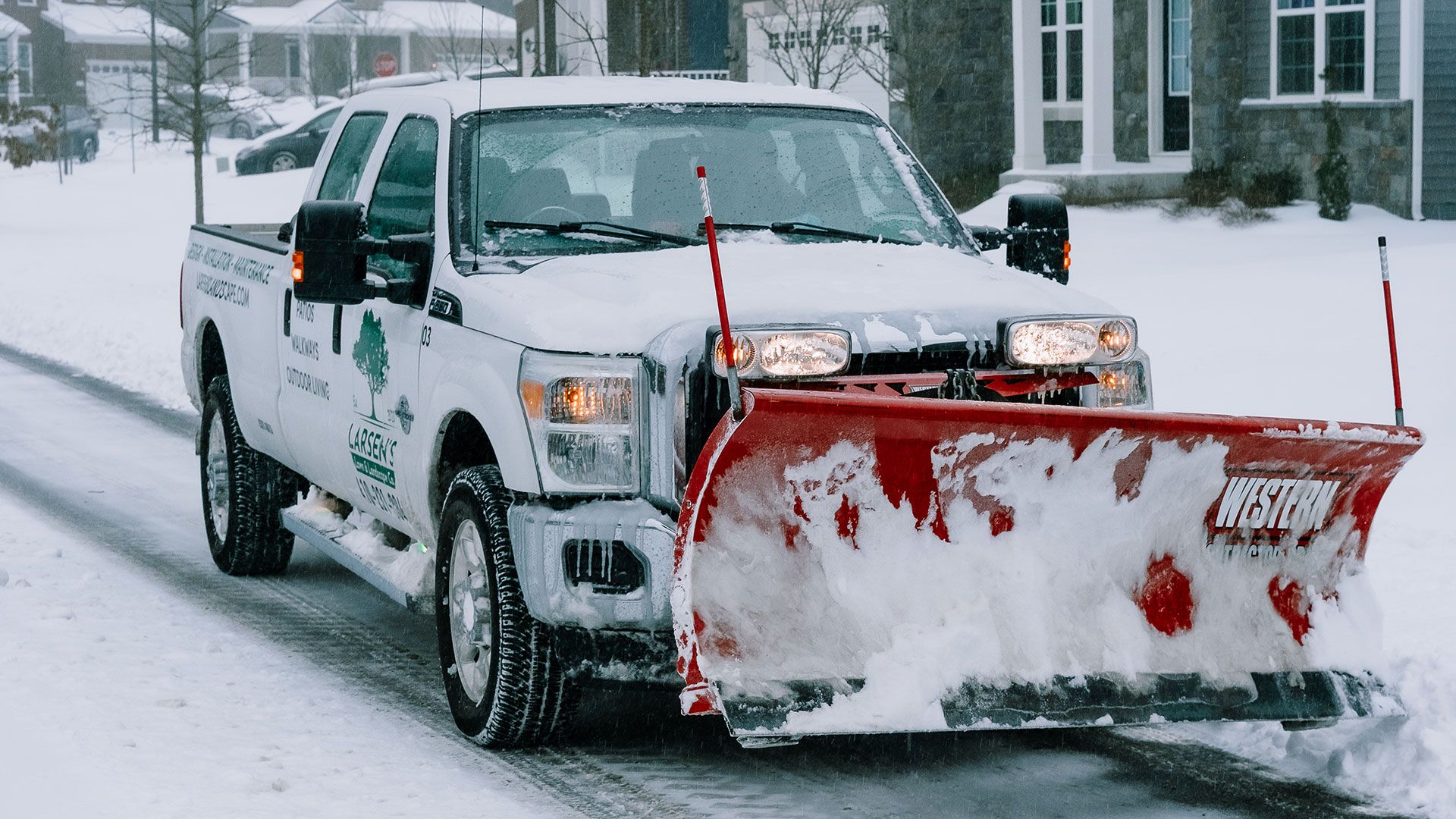 Larsen’s Lawn & Landscape offering professional winter services in coastal Maryland.