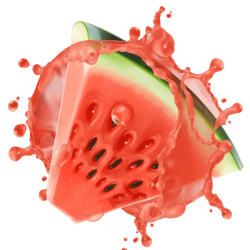 A watermelon with a slice missing.