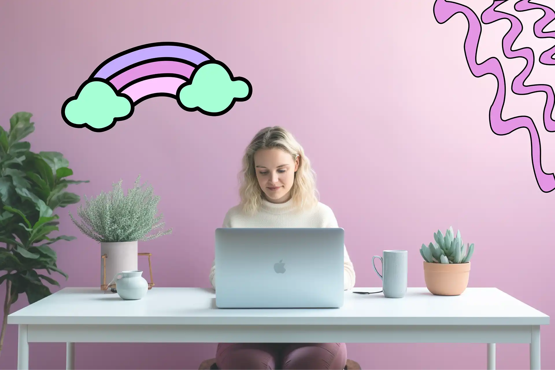A data science tutoring student works on her computer