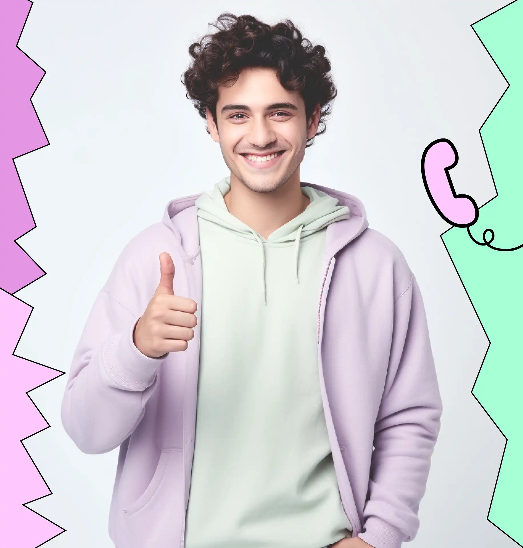 a successful tutoring student gives a thumbs up
