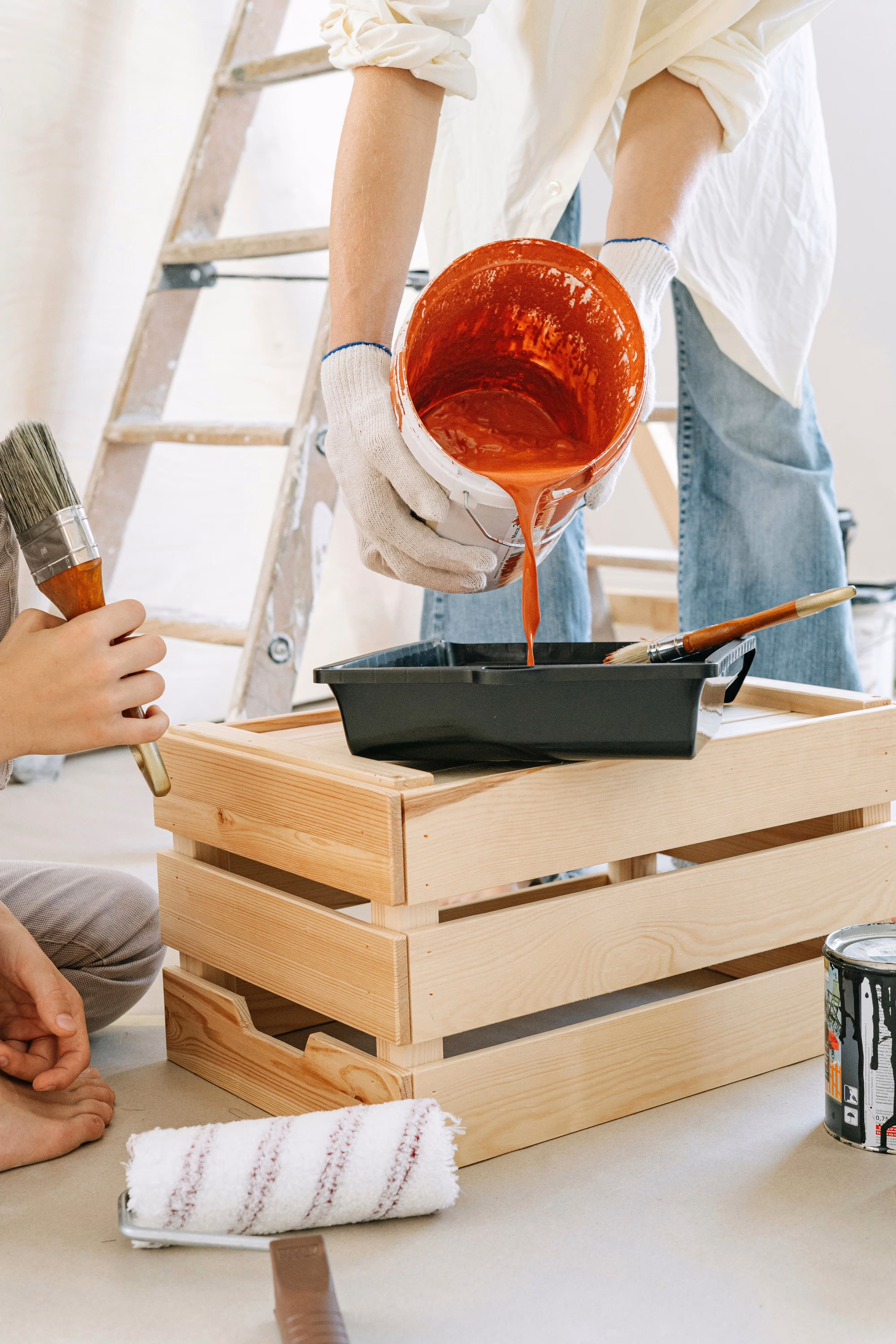 Couple getting ready to paint
