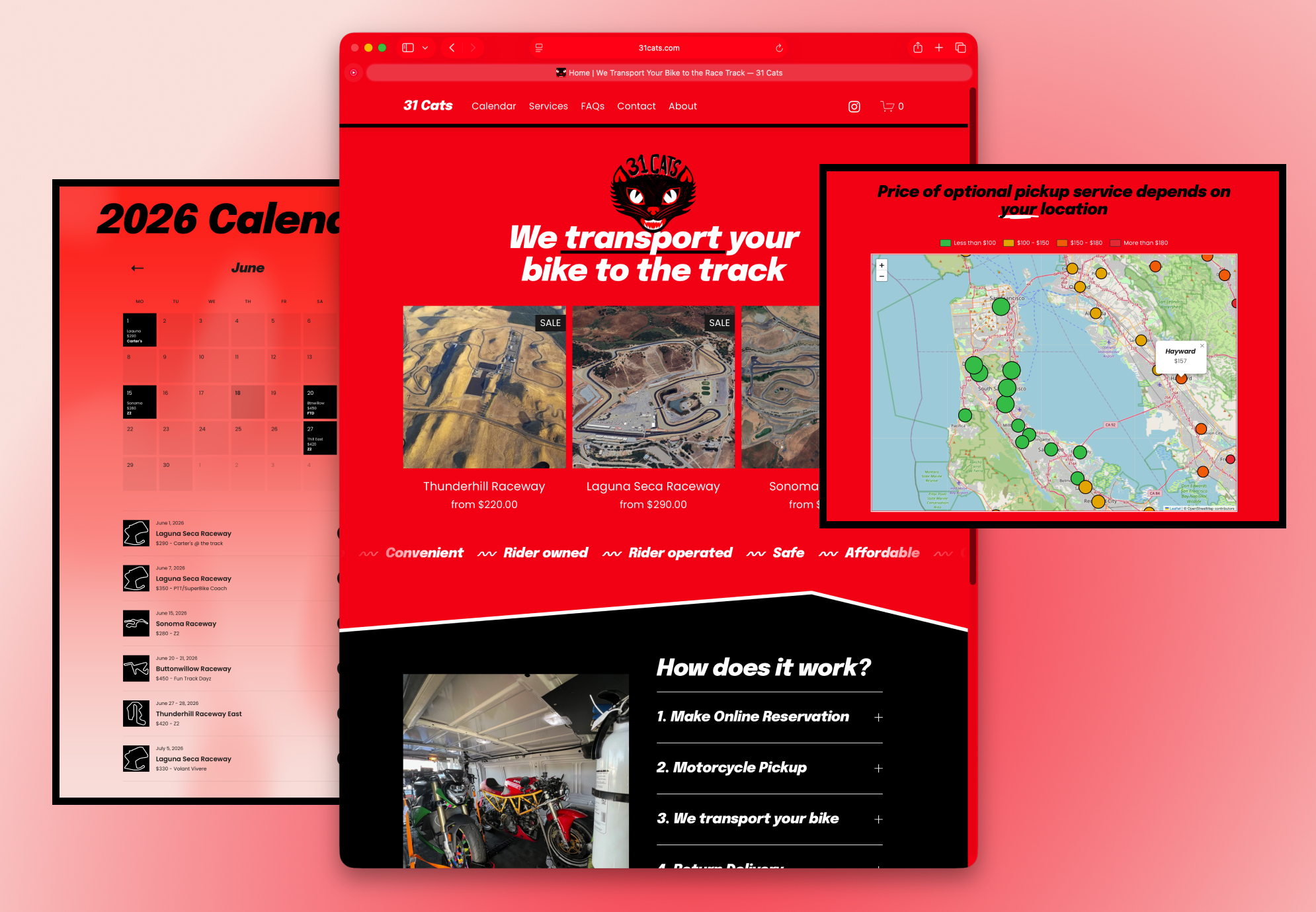 Logistics services for road racers, with AI-powered operations