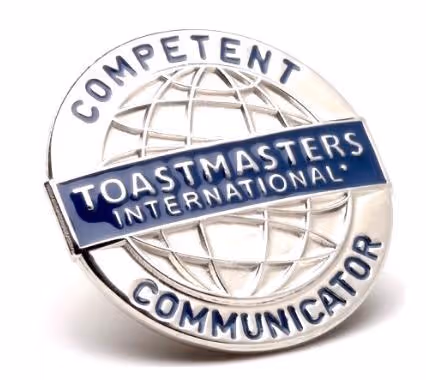 Toastmasters International Communicator badge.