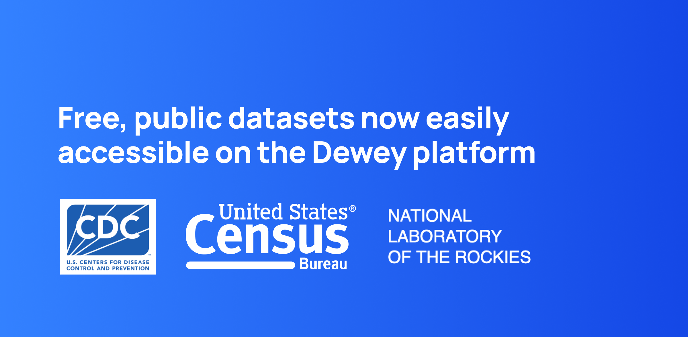 Free public datasets for research: ACS, CDC PLACES, and NLR are now available on the Dewey platform