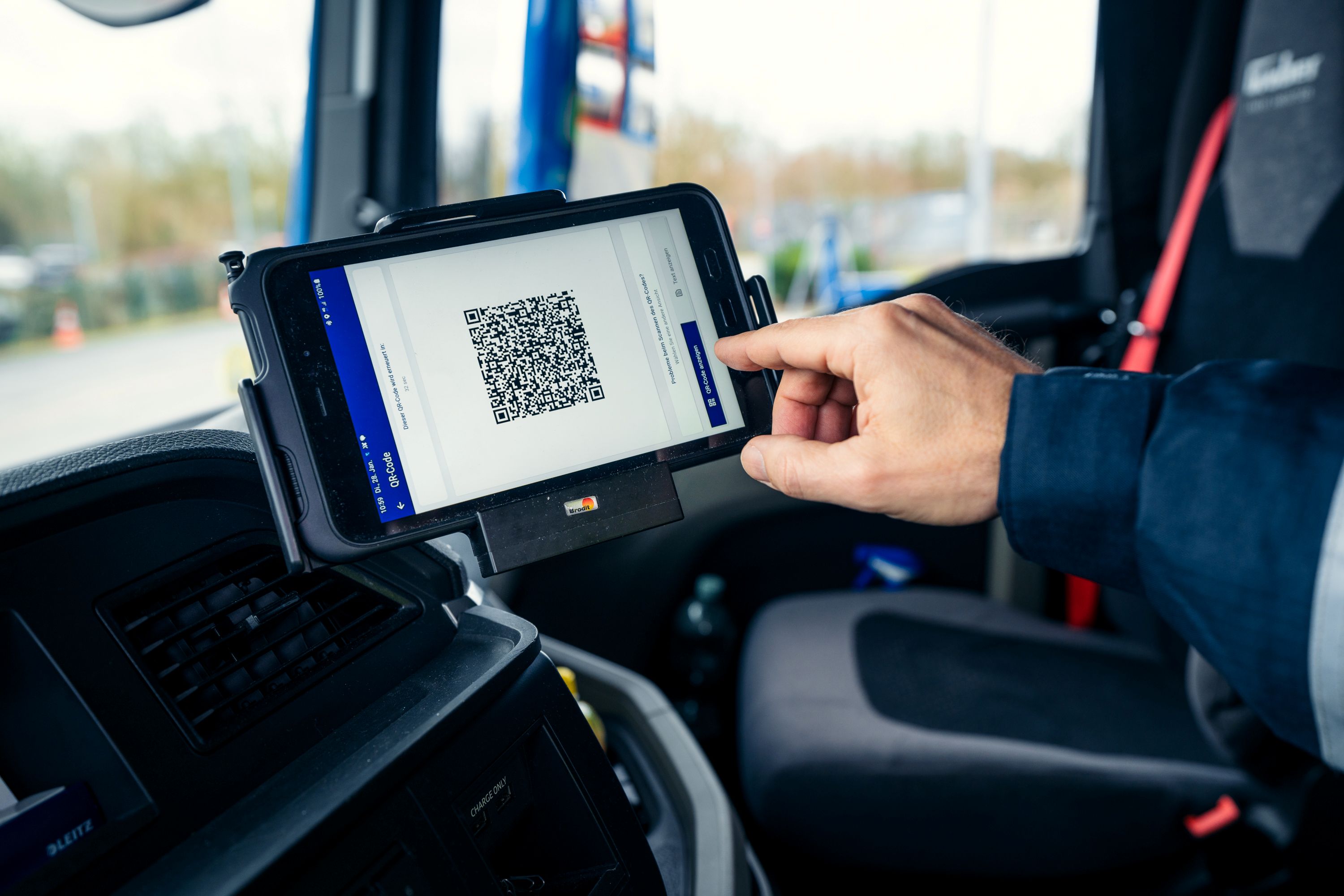 Driver using digital Driver App for pre-registration