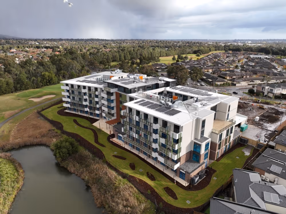 A newly built 5 storey residential aged care facility.