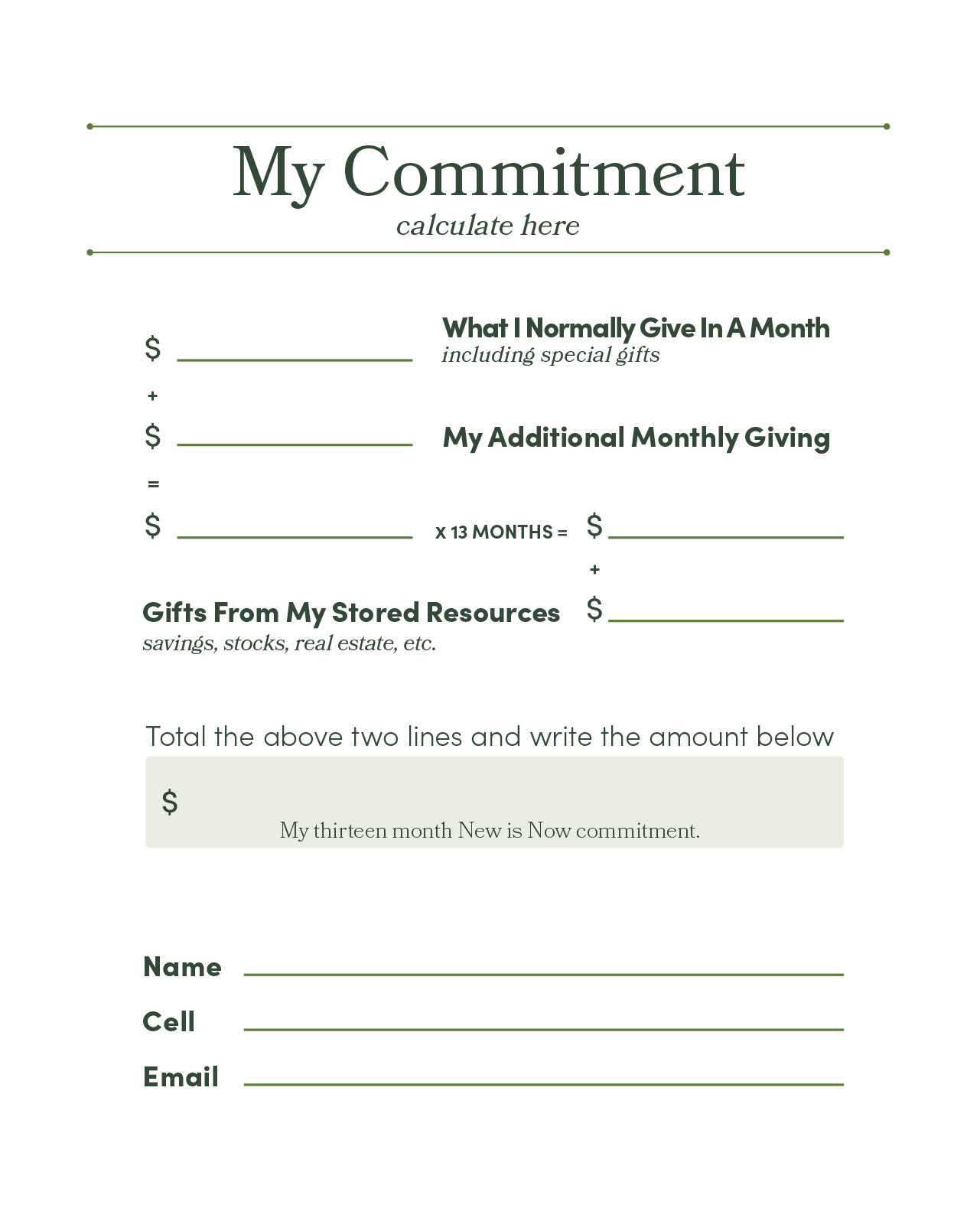 My Commitment