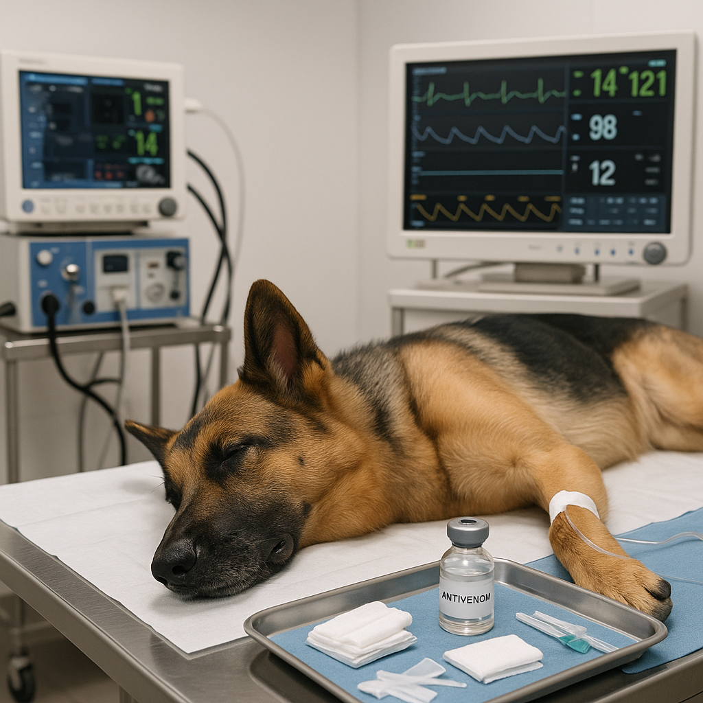 TV4s hundcoach Fredrik Steen larmade till veterinär när hans hund blev huggormsbiten