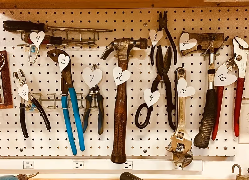 Utilize Pegboard for Flexible Tool Arrangements