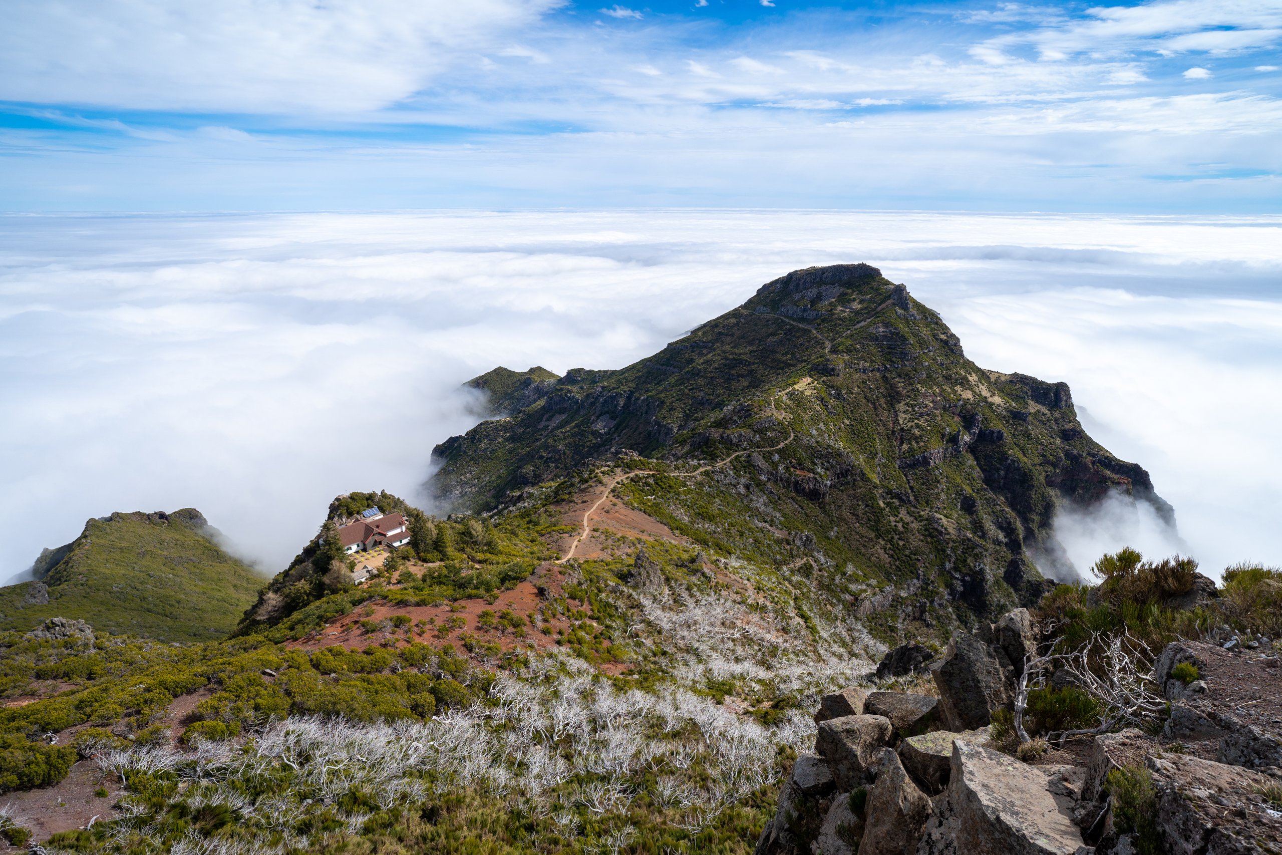 Peaks of Madeira's Central Mountains rising above the clouds