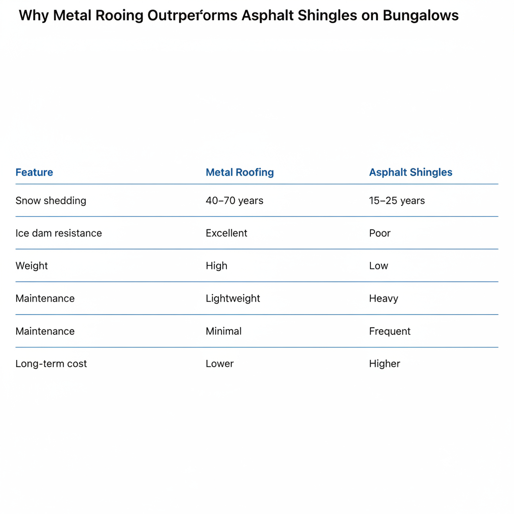 Why Metal Roofing Outperforms Shingles on Bungalows