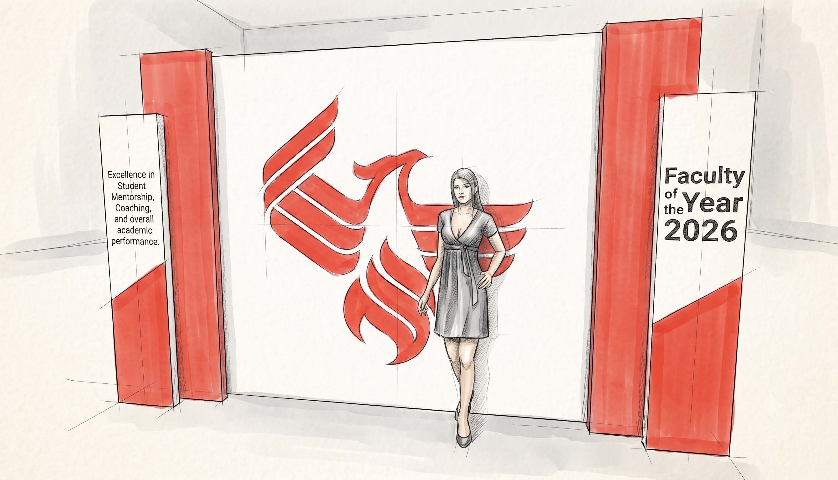 Dimensional Photo Op concept — University of Phoenix Faculty of the Year backdrop