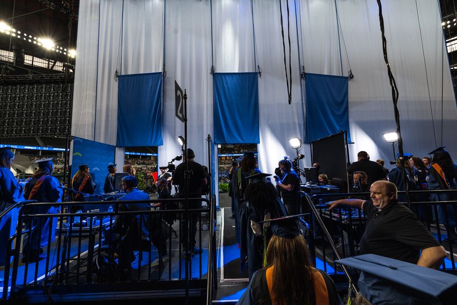 Camera crew and operators at a WGU commencement