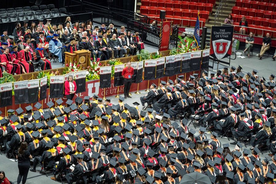 University of Utah commencement ceremony in the arena