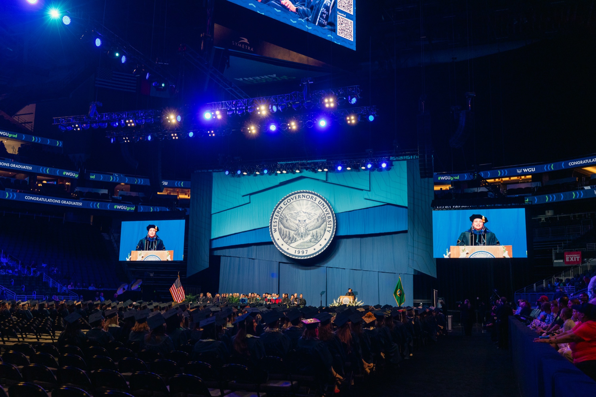 Custom LED scenic stage design with performers