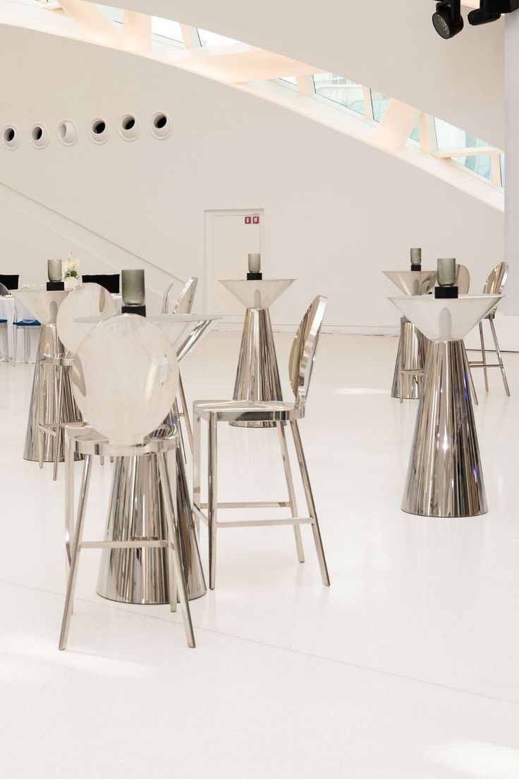 Chrome Cocktail Tables and Stools