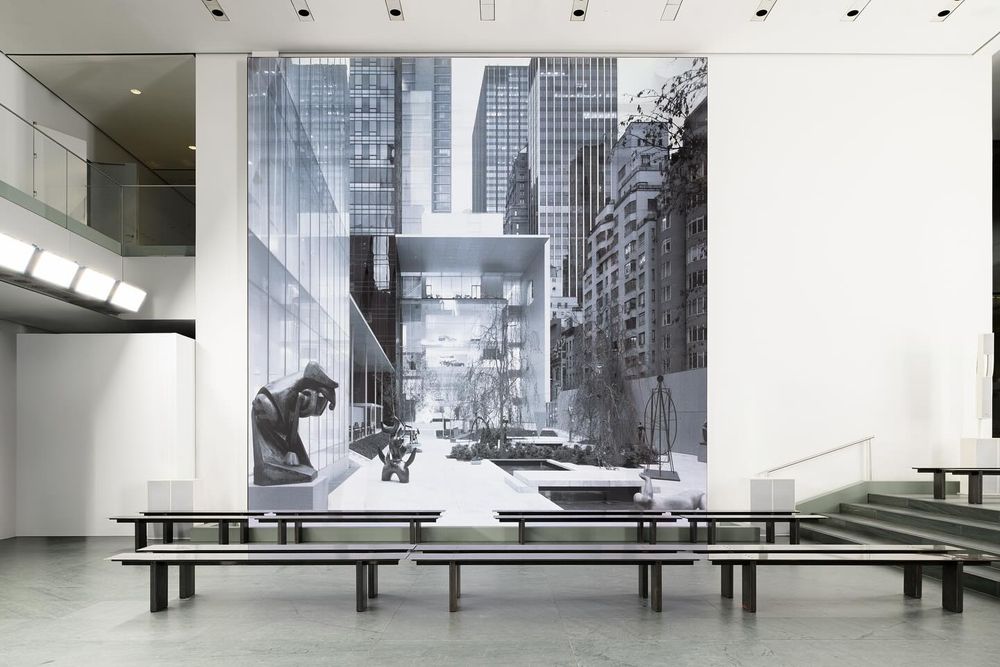 City Backdrop and Bench Seating