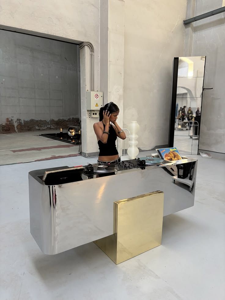 Sculptural Mirror DJ Console