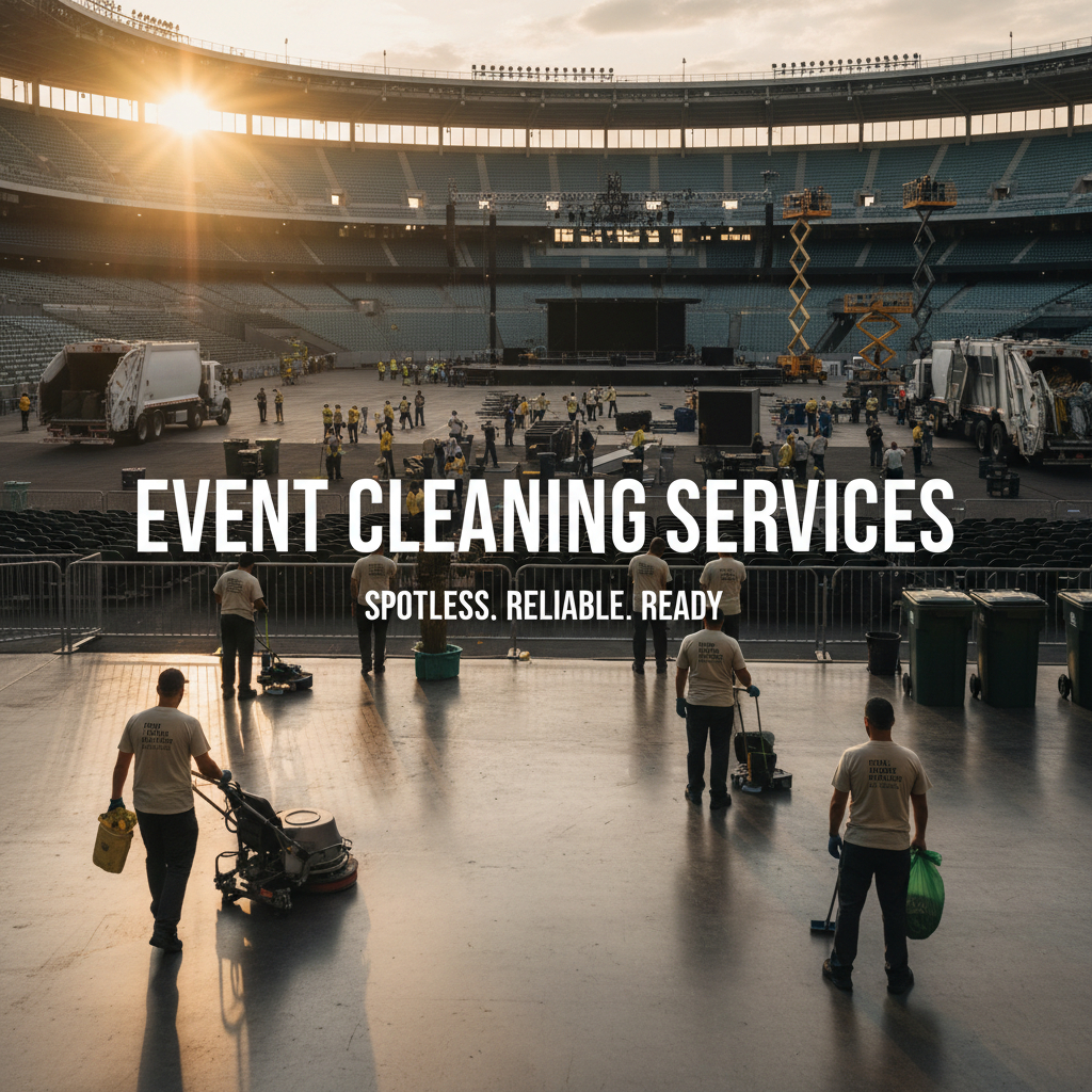 On-site event cleaning services for corporate and commercial venues