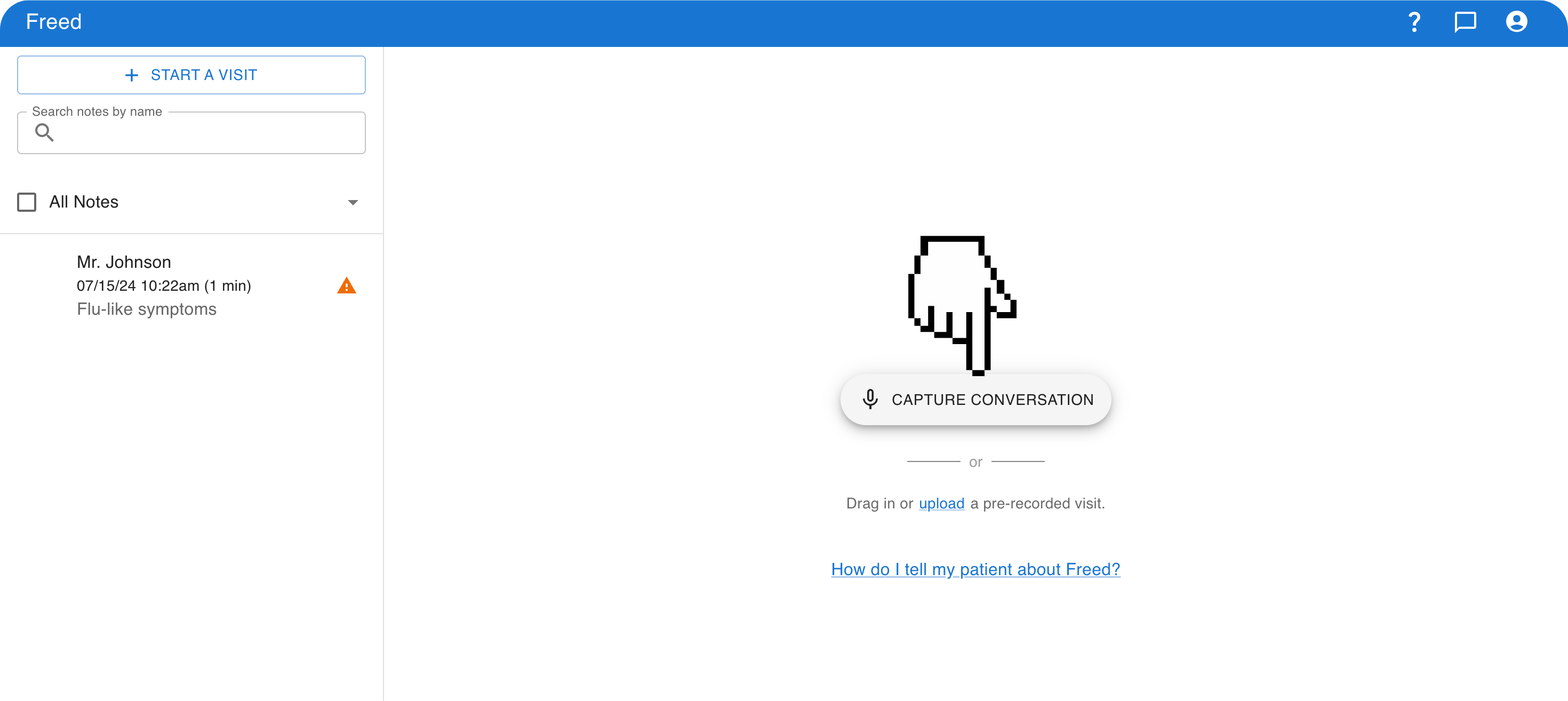 Freed's AI medical Scribe Dashboard