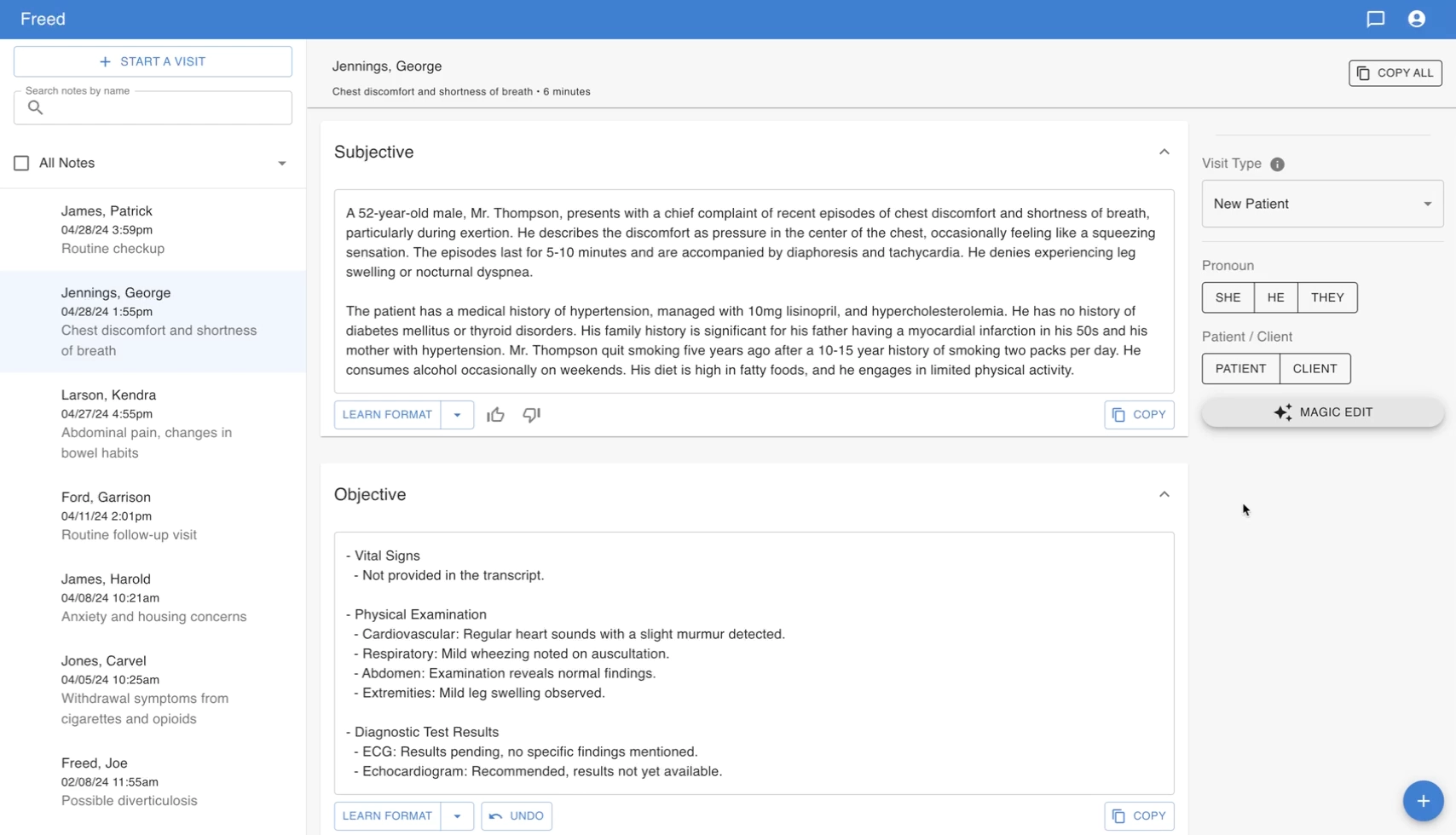 Freed's AI medical scribe generates customized notes in minutes