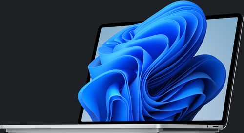 laptop with abstract image
