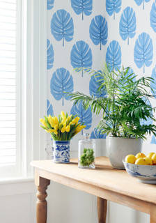 Completed wallpaper installation walkthrough in a Maui home